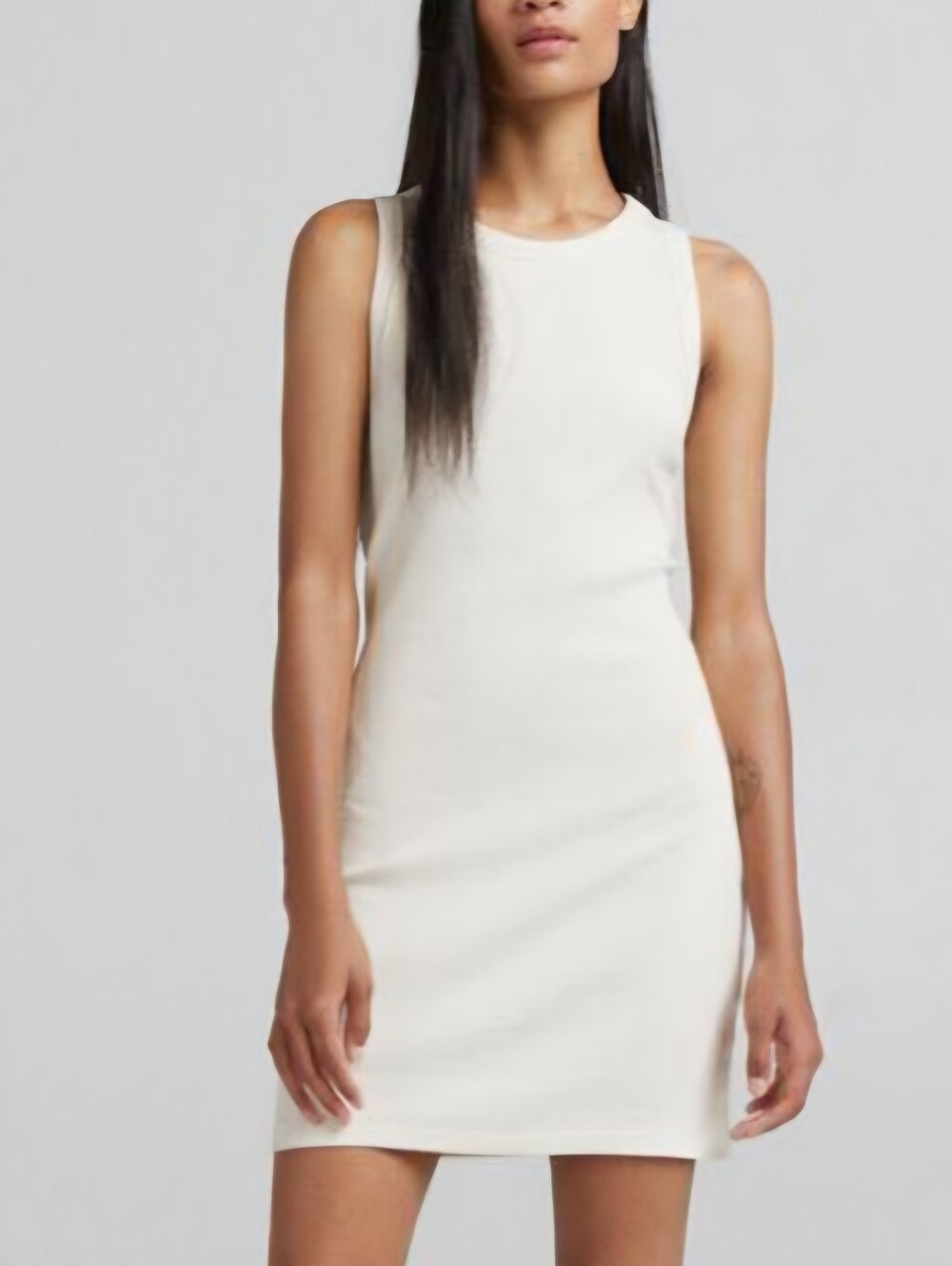 BERSHKA Summer Fitted Dress Medium Bodycon Cotton Knit Sleeveless NWT